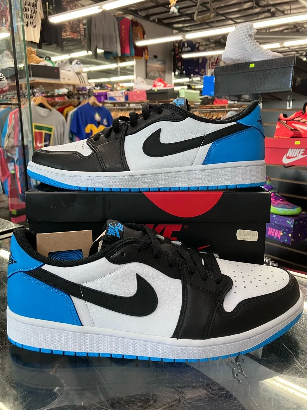 Air Jordan 1 Retro Low Black Dark Powder Blue Size 12
